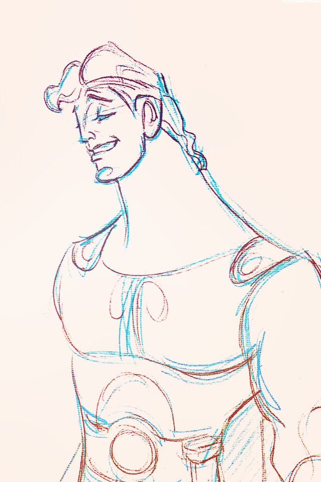 640x960 Hercules - Disney Sketch Wallpaper