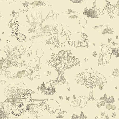 500x500 York Wallcoverings Walt Disney Kids Pooh And Friends Toile - Disney Sketch Wallpaper