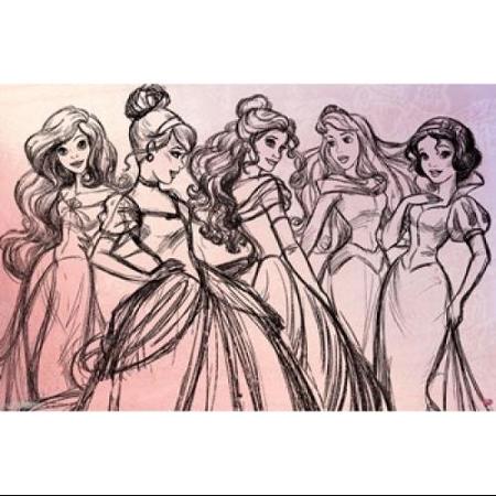 450x450 Bemagical Rakuten Store Disney Disney Princess Wallpaper Decals - Disney Sketch Wallpaper