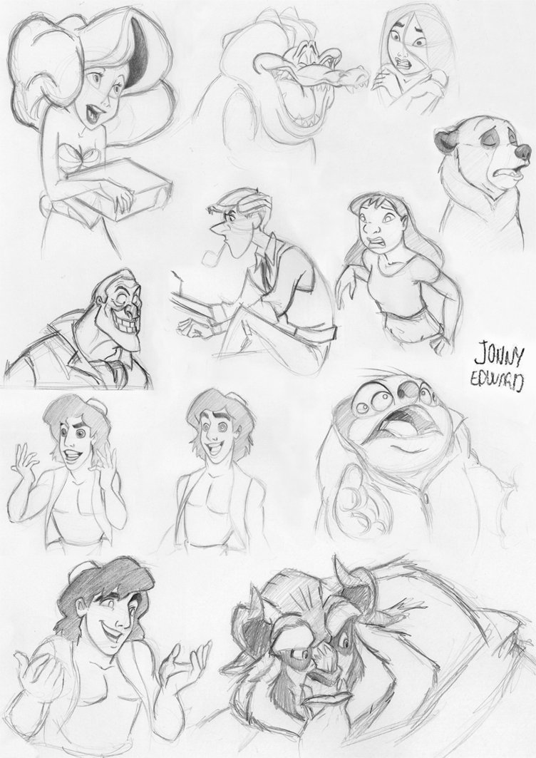 752x1063 Disney Sketches By Jonathanedward - Disney Sketches
