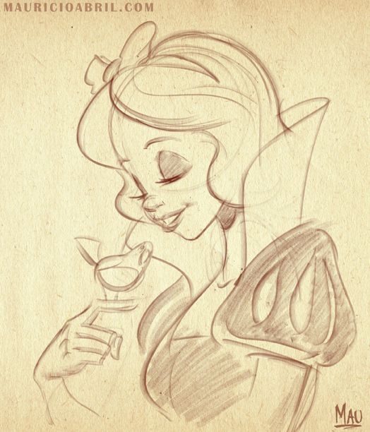 524x612 Pinup Arena Mauricioabril You Can Never Get Enough Practice - Disney Snow White Sketches