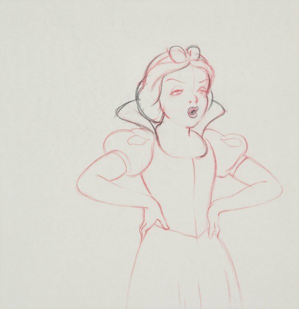 599x618 Walt Disney) Snow White. An Original Drawing, Pencil - Disney Snow White Sketches
