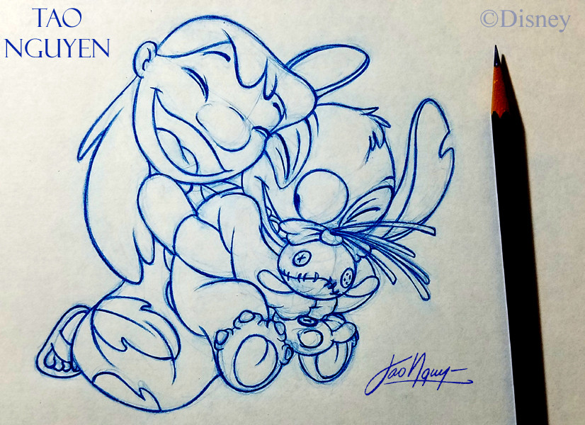826x600 Artstation - Disney Stitch Sketch