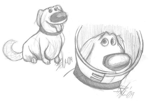 600x403 Dug The Dog - Disney Up Sketch
