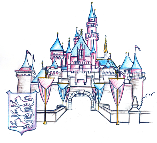 550x500 New Park Icon Sketch Collection Debuts - Disney World Castle Sketch