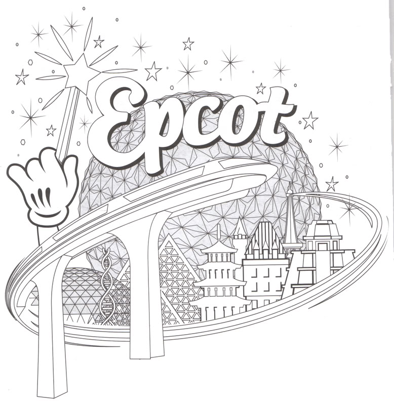 778x800 Kids Disney Activity Book Updated 425 Epcot Around The - Disney World Sketch