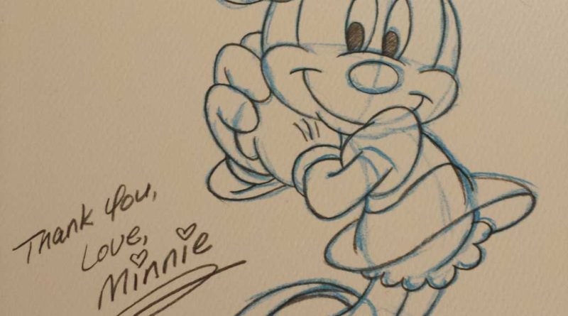 800x445 Mail Call Walt Disney World Thank You Note Amp Minnie Mouse Sketch - Disney World Sketch