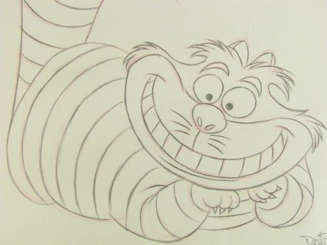 640x480 Walt Disney World Cheshire Cat Alice In Wonderland Pencil Art - Disney World Sketch