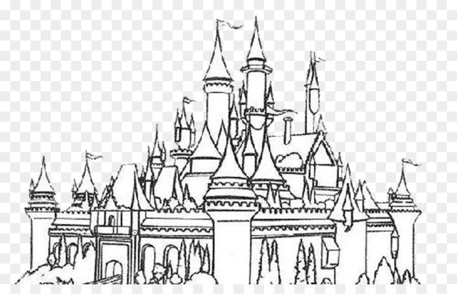 900x580 Hong Kong Disneyland Sleeping Beauty Castle Black And White The - Disneyland Castle Sketch