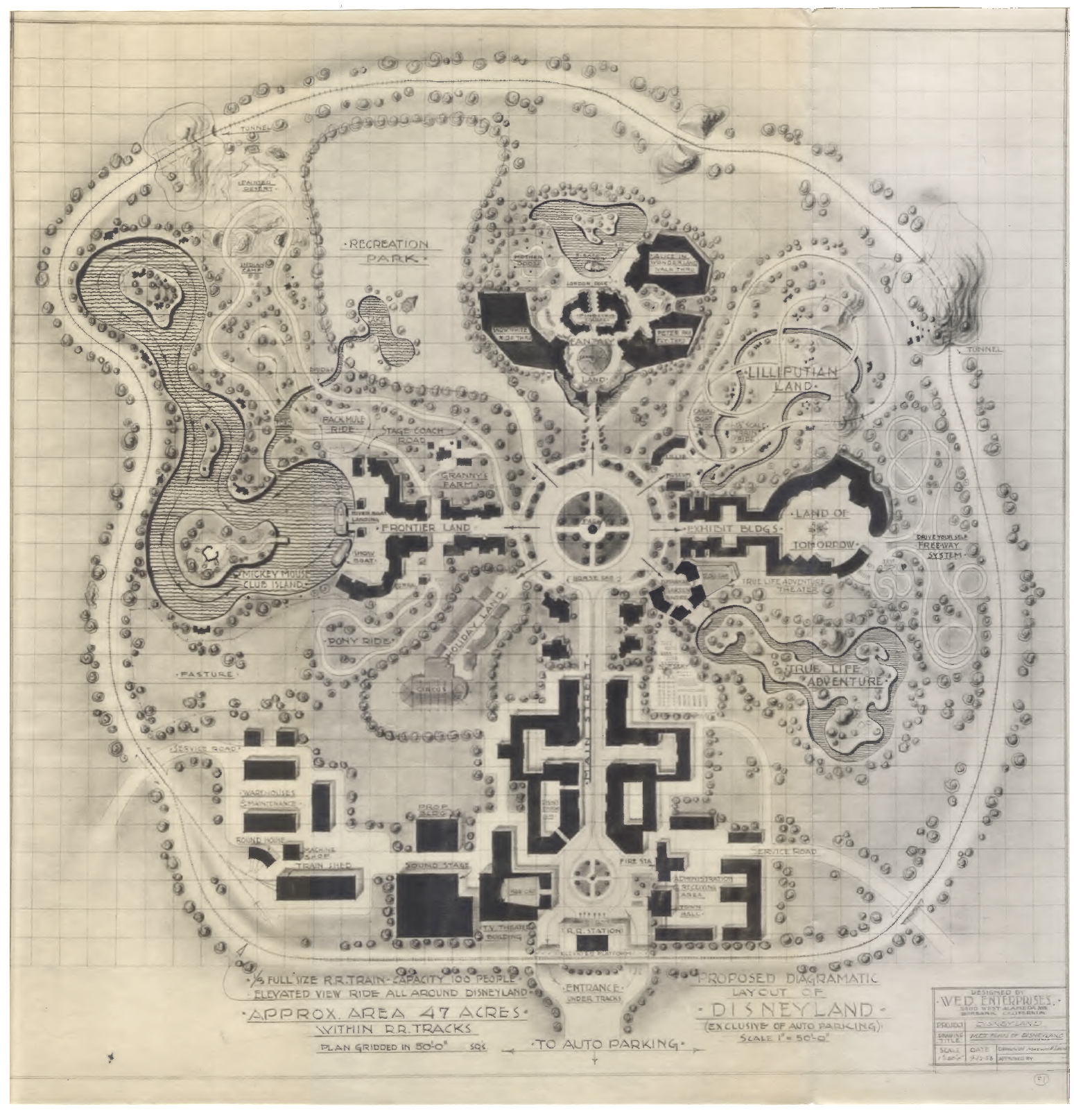 1549x1615 Original Disneyland Layout Proposal Sketch I Will - Disneyland Sketch
