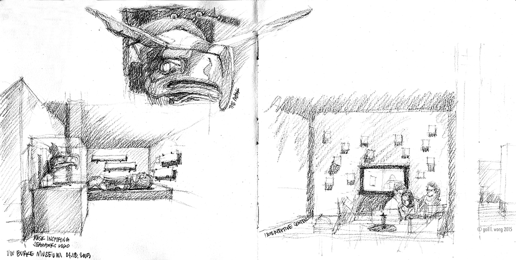 1050x530 Sketches From A Visit To The Burke Museum - Display Sketch