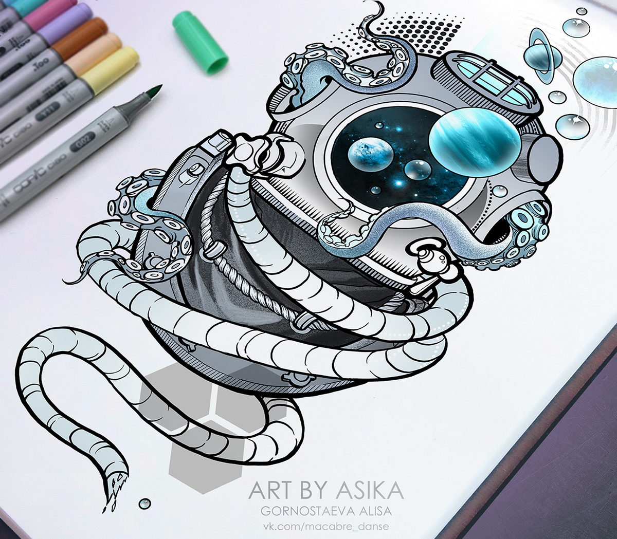 1200x1049 Diver. Tattoo Sketch. Neotradition On Wacom Gallery - Diver Sketch