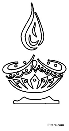225x426 Diwali Lamp Drawing - Diwali Lamp Sketch