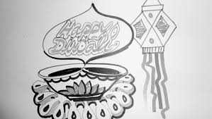 299x169 Diya Kids Easy Diwali Drawing Pictures - Diwali Lamp Sketch