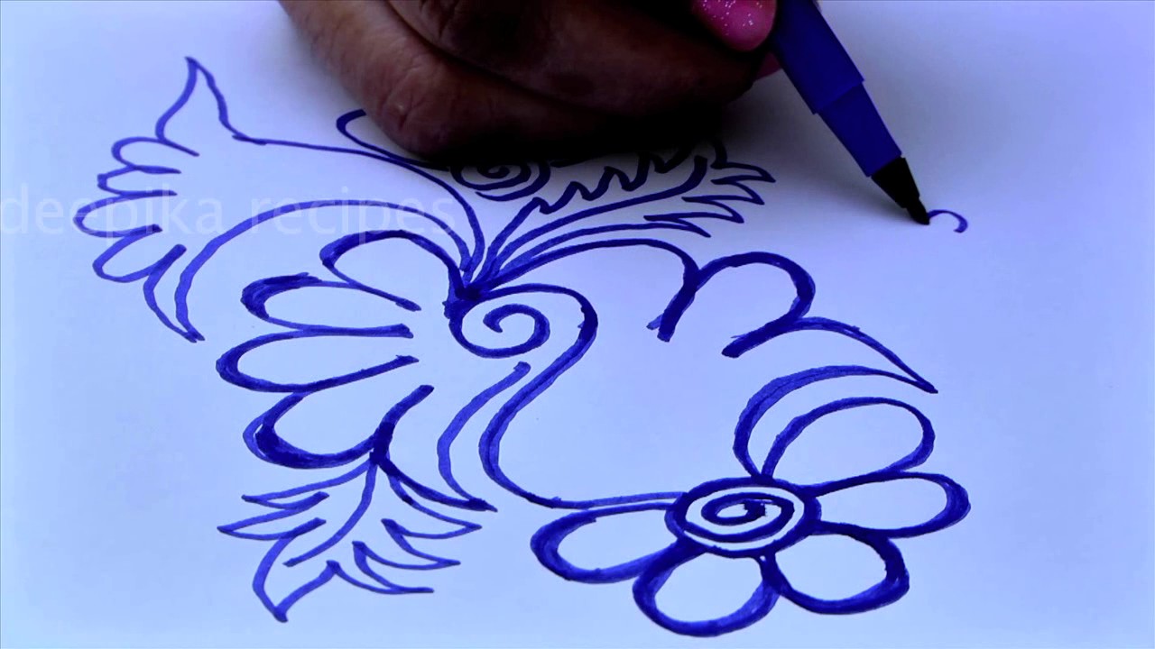 1280x720 Freehand Colorful Flower Rangoli Designs With Sketch Pens Simple - Diwali Rangoli Sketch