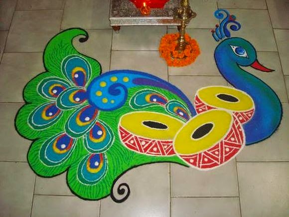 580x435 Happy Diwali Rangoli, Best Rangoli Ideas For Deepavali 2018 - Diwali Rangoli Sketch