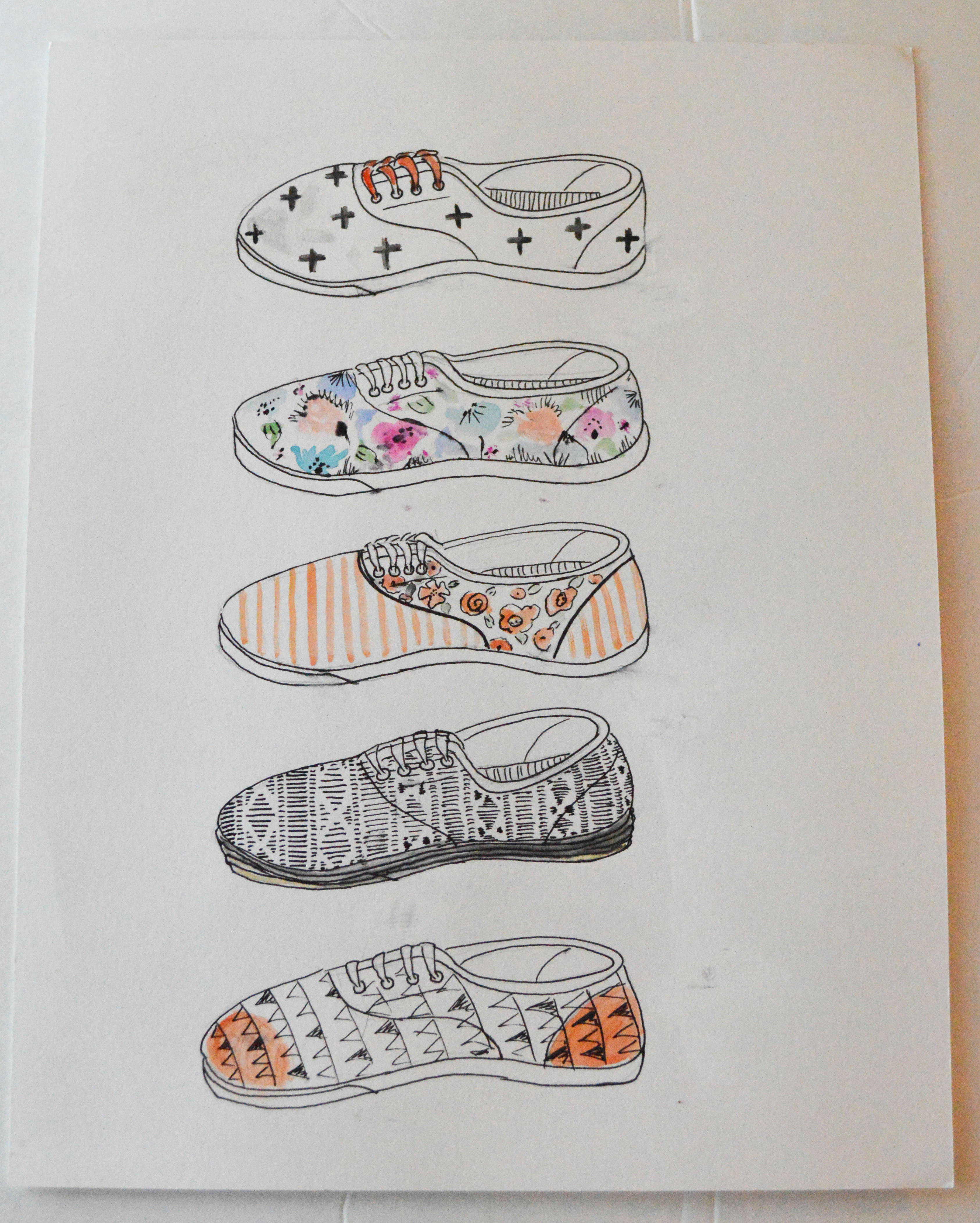 3372x4206 Diy Watercolor Sneakers Trailer Trash Treasure Trove - Diy Sketches