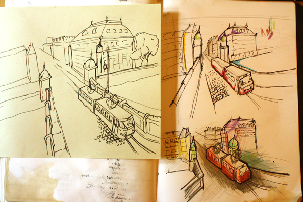 600x400 Challenge Diy Wall Art, A Drawing Of Prague - Diy Sketches