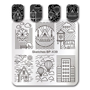 300x300 Square Nail Art Stamping Template Sketches Painting Image Plate - Diy Sketches