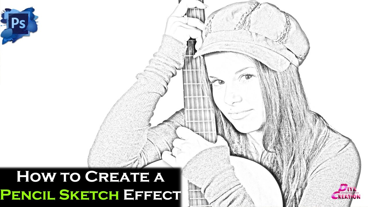 1280x720 Pencil Sketch Effect How To Create A Pencil Sketch Effect In - Diya Sketch