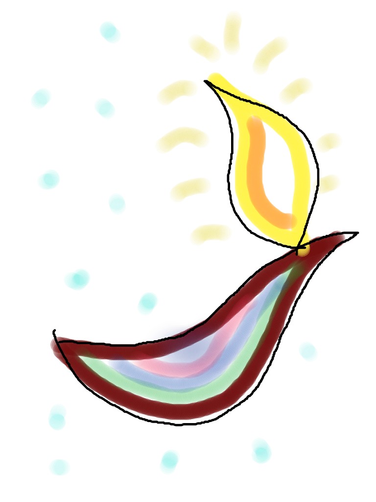 768x1024 Sketch Indian Diya (Lamp) - Diya Sketch