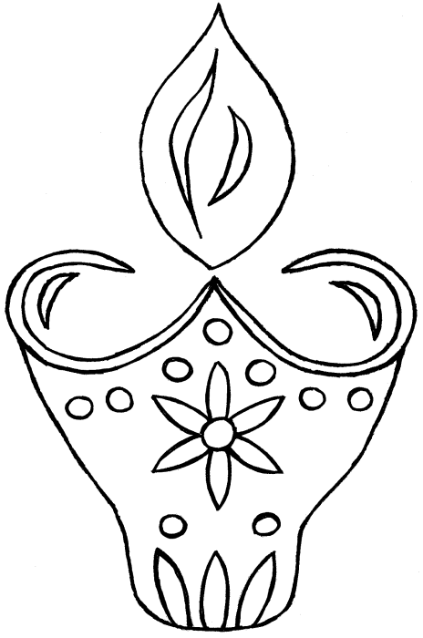 464x700 Diwali Colouring Pages Diwali And Holi Diwali - Diya Sketch