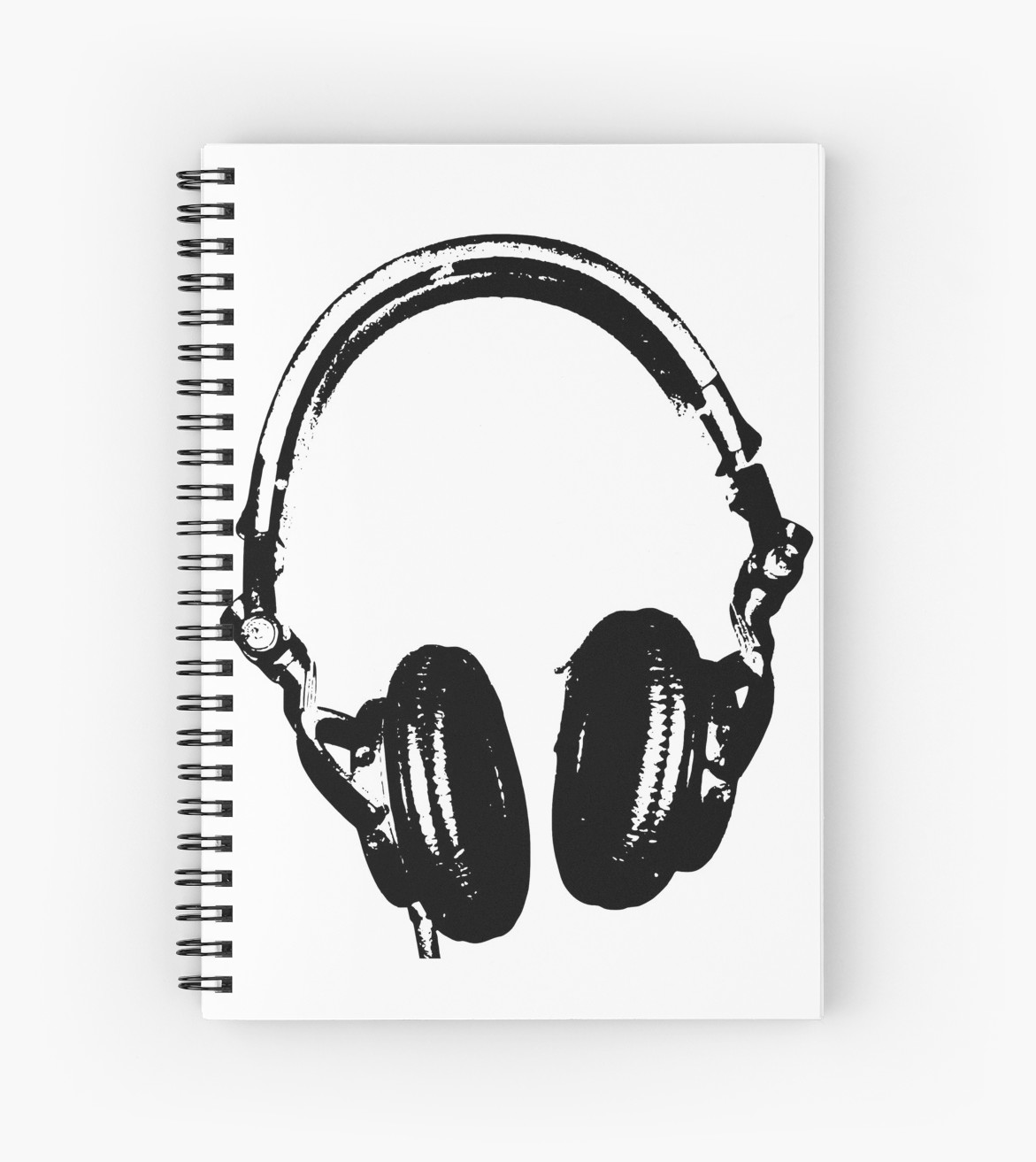 1171x1313 Dj Headphones Stencil Style Spiral Notebooks By Humanwurm Redbubble - Dj Headphones Sketch