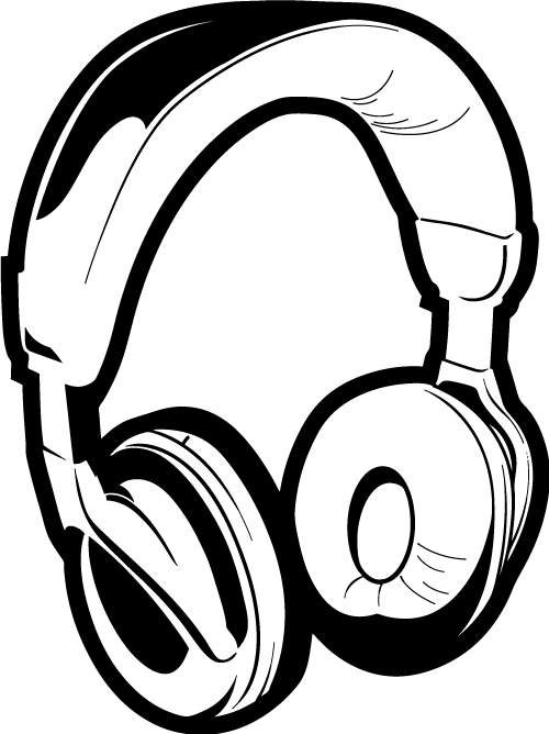 500x668 19 Dj Headphones Clipart Royalty Free Huge Freebie! Download For - Dj Headphones Sketch