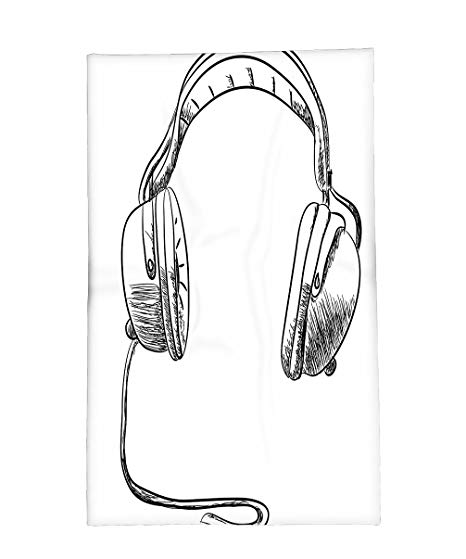 466x559 Interestlee Fleece Throw Blanket Music Sketch Style Hand Drawn Dj - Dj Headphones Sketch