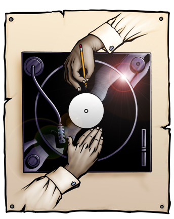 344x432 Dj Sketch Logo By Markcdudley - Dj Sketch