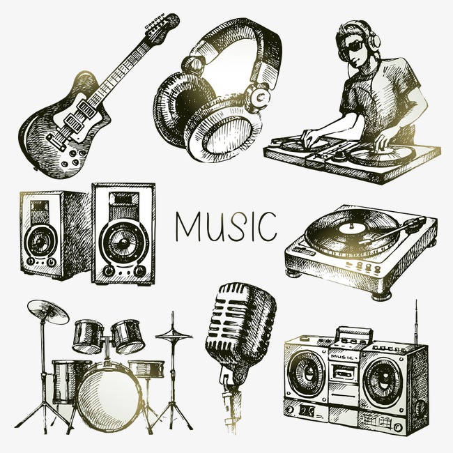 650x650 Music Sketch, Music Clipart, Dj Division, Guitar Png Image And - Dj Sketch