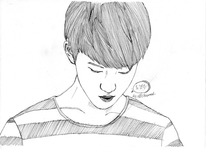 700x509 Sketch Do Kyungsoo Exo By Puspaherning - Do Sketch