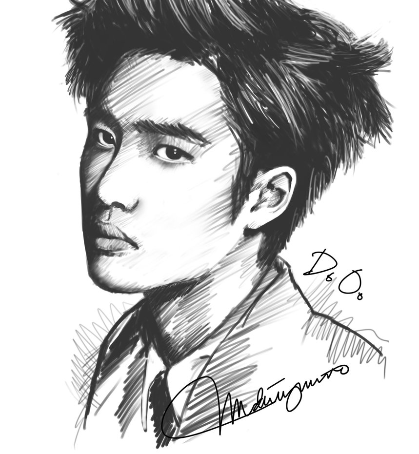 859x931 Digital Sketch Exo K D.o. By Majdatinguinoo - Do Sketch