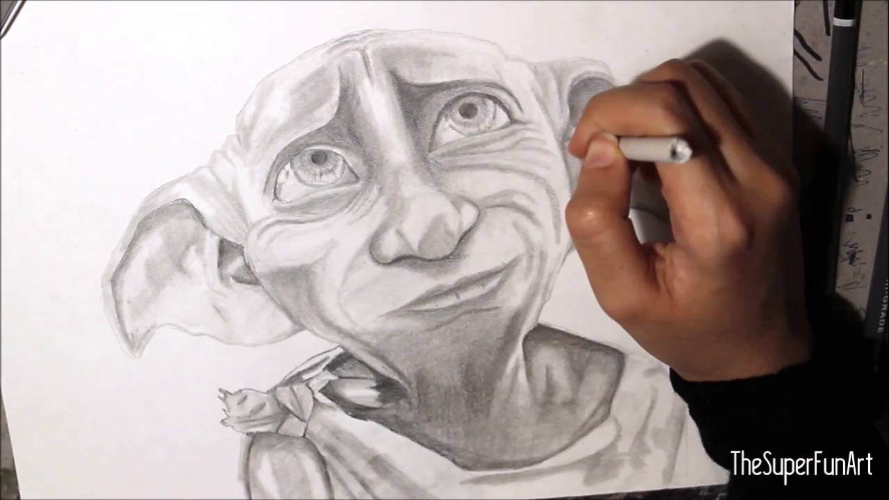 1280x720 Dobby Pencil Drawing - Dobby Sketch
