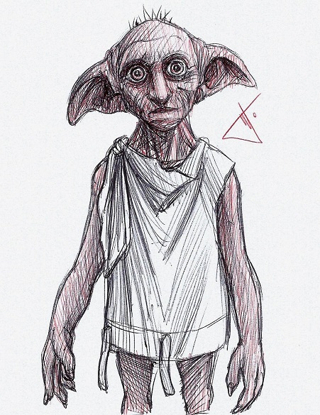 451x585 Dobby Sketch By Rodwolf - Dobby Sketch