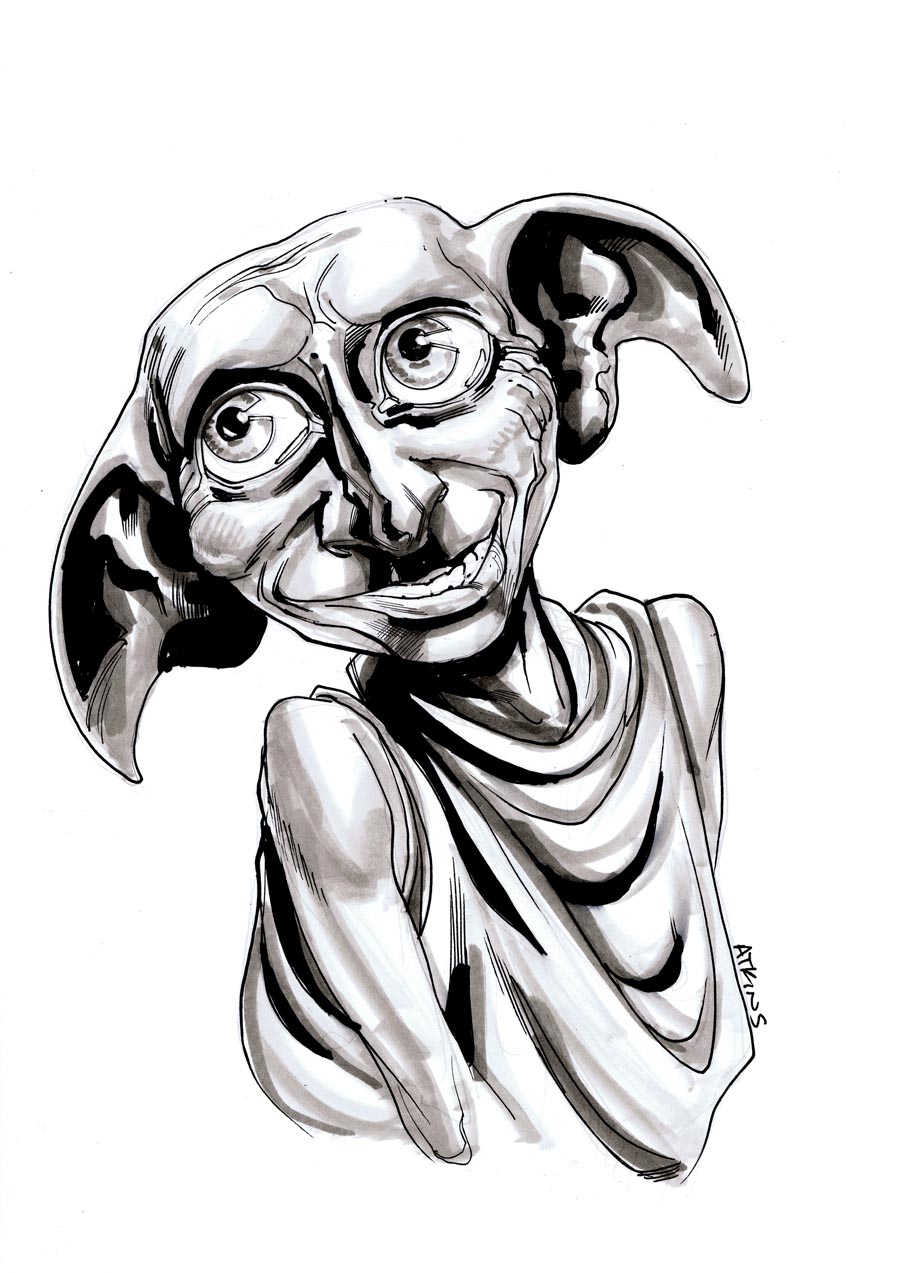 900x1273 Harry Potter Week Dobby Robert Atkins Art - Dobby Sketch