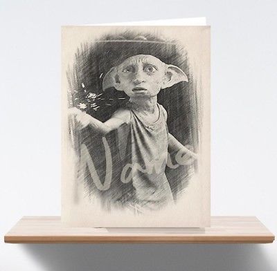 400x392 Personalised Harry Potter Dobby Artsketchdrawing Birthday Card - Dobby Sketch