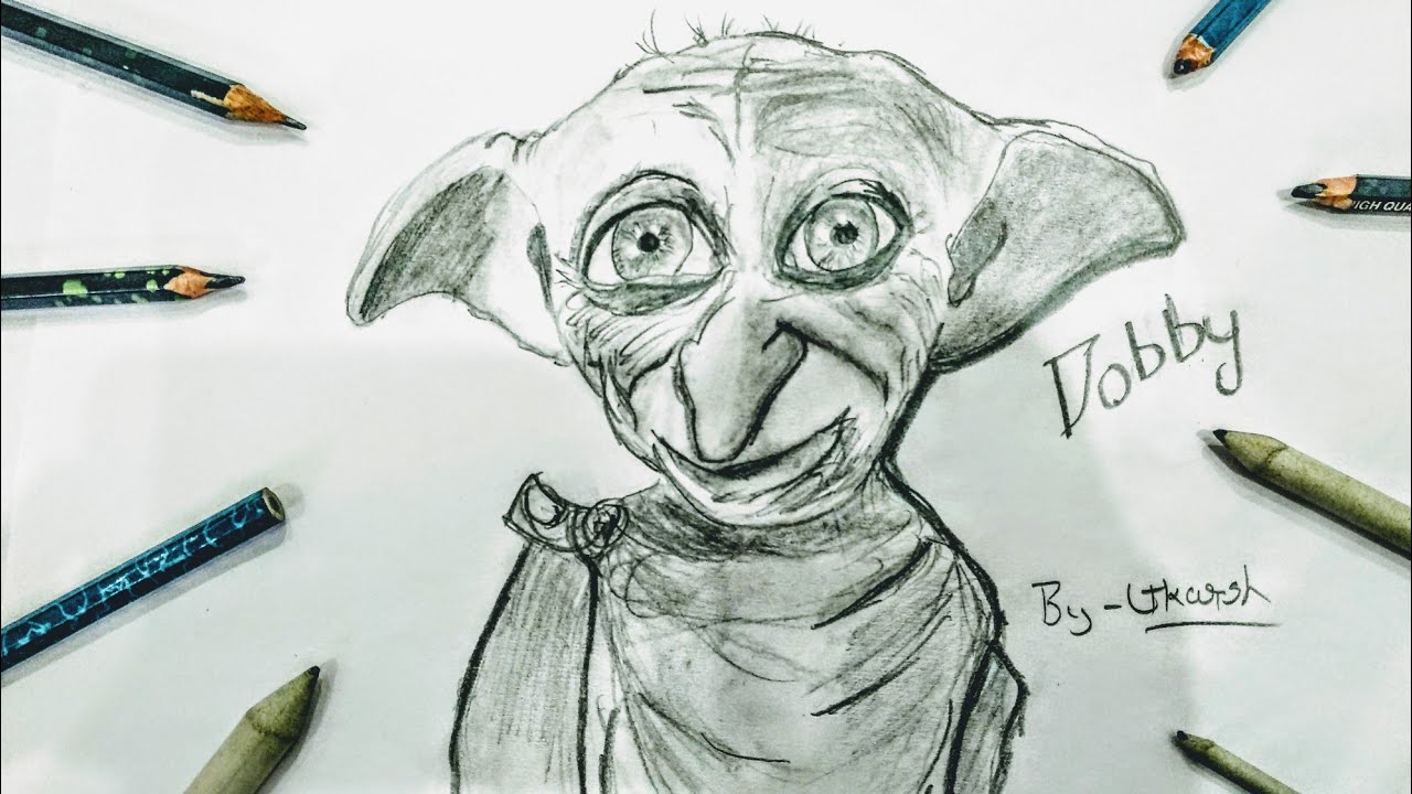 1280x720 Sketch Of Dobby - Dobby Sketch