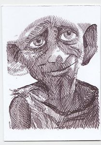 209x300 Aceo Ink Sketch Card Dobby The House Elf From Harry Potter Movie - Dobby Sketch