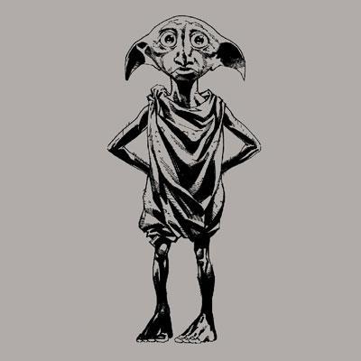 400x400 Dobby Silver Juniors T Shirt Harry Potter Shop - Dobby Sketch