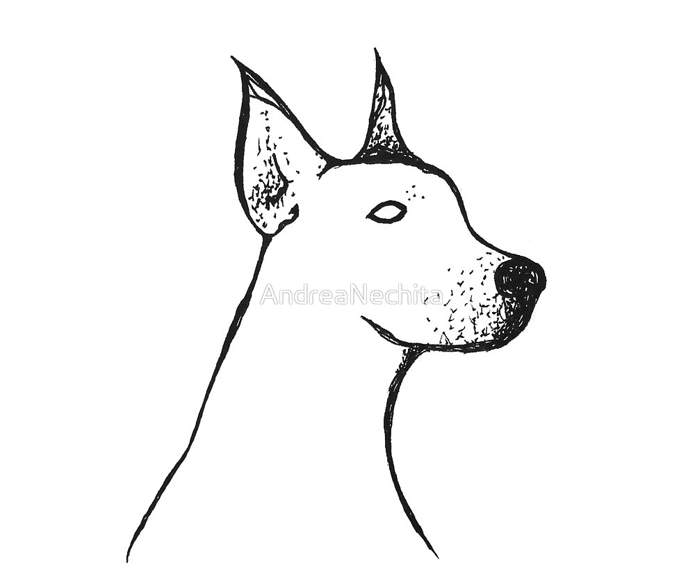 1000x836 Doberman Sketch Black And White Drawing Art By Andreanechita - Doberman Sketch