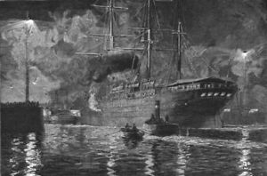 300x198 London. Dock Lighting By Electricity A Sketch - Dock Sketch