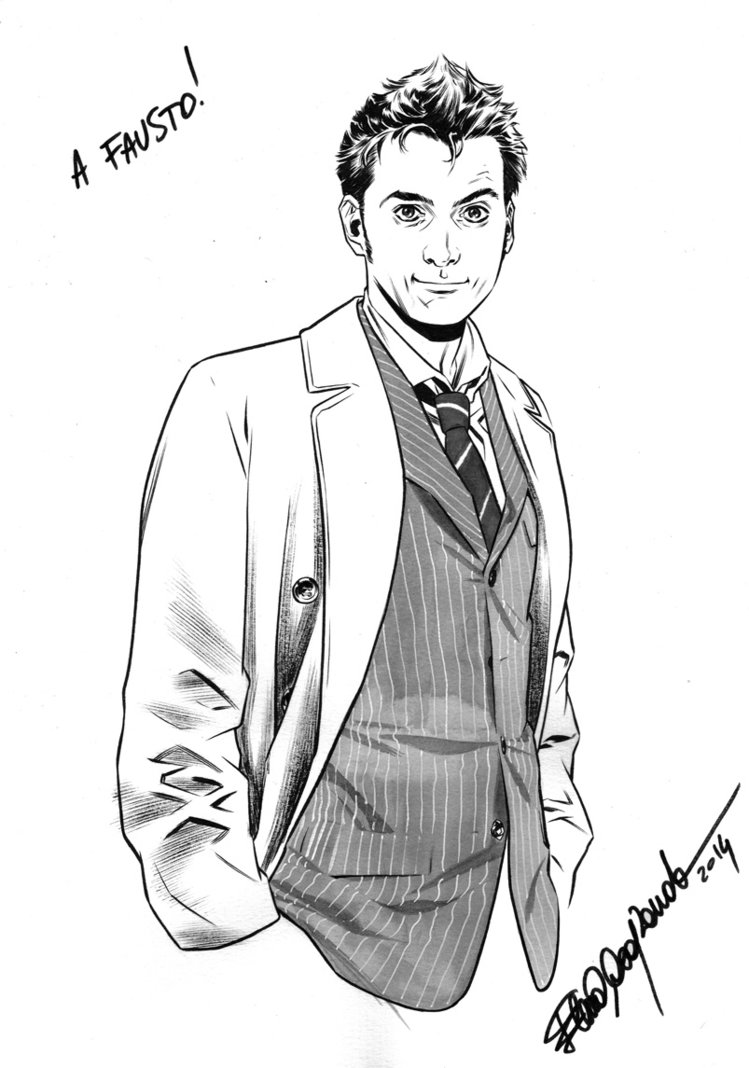 749x1068 Doctor 10th Sketch By Elena Casagrande - Doctor Sketch