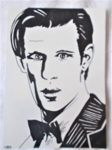 225x300 A4 Art Marker Pen Sketch Drawing Matt Smith As The Eleventh Doctor - Doctor Who Sketch