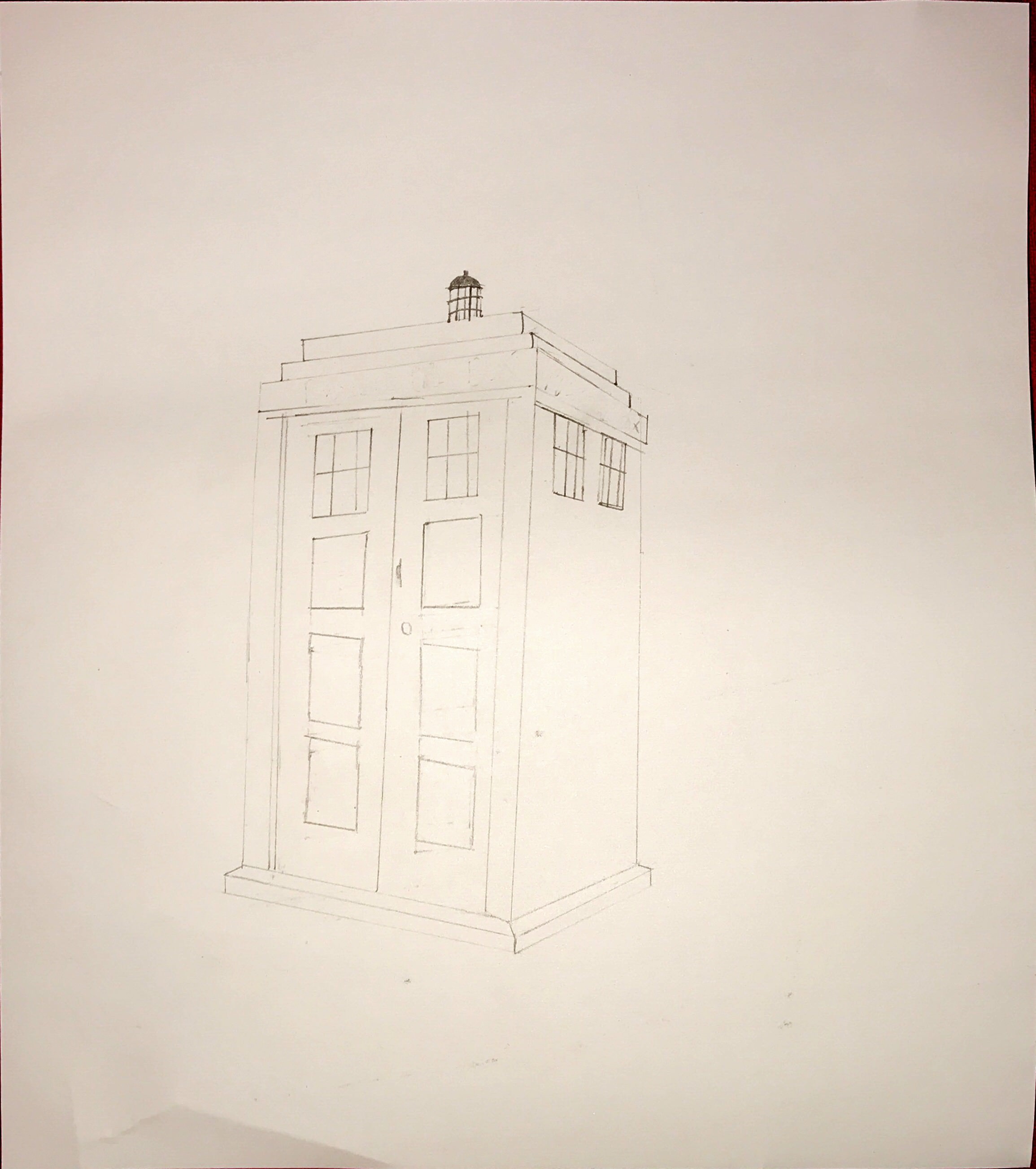 2310x2607 I Sketched Out The Tardis From Doctor Who. Still Needs Coloring - Doctor Who Tardis Sketch