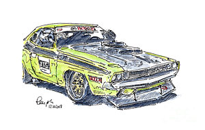 300x190 Dodge Challenger Drawings Fine Art America - Dodge Challenger Sketch