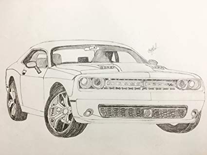 Dodge Challenger Sketch at PaintingValley.com | Explore collection of ...