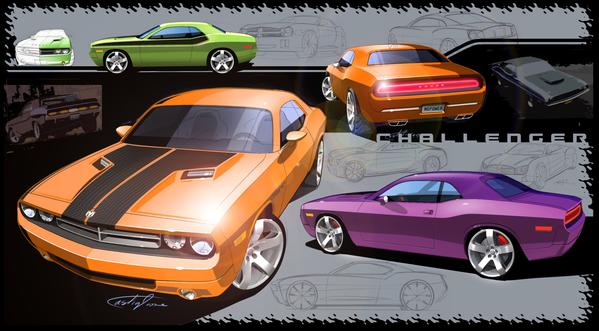 599x331 Extended Artist Bio Micheal Castiglione Blipshift - Dodge Challenger Sketch