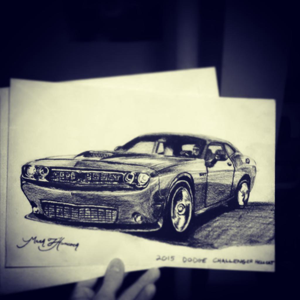 1024x1024 I Draw Things On Twitter Couple New Drawings. - Dodge Challenger Sketch