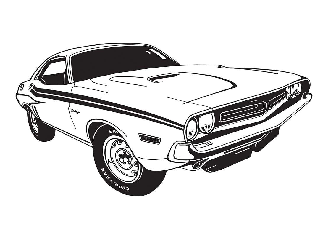 Dodge Challenger Sketch at PaintingValley.com | Explore collection of ...